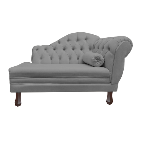 Recamier Sofá Esquerdo Larissa 120cm Sala Suede Cinza - Incasa Decor