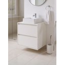 Ver imagem 2 de Gabinete para Banheiro com Cuba e Armario 60cm Mdf Branco Dubai - On Móveis