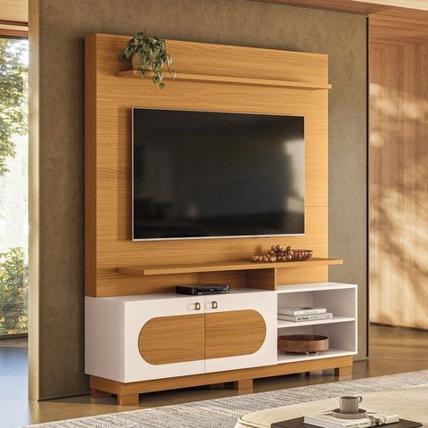 Estante Home para TV até 60 Polegadas 190x160cm com 2 Portas Ares Espresso Móveis
