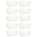 Ver imagem 1 de Kit 10 Caixas Organizadoras Plásticas Retangulares 3,5l com Tampa Hermética Empilhável Plasvale