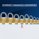 Ver imagem 6 de Cadeado Médio 40mm Haste Curta Latão Maciço Dourado com Chave | Papaiz