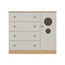 Ver imagem 4 de Cômoda Infantil 95cm 1 Porta com Vidro e 4 Gavetas Pirulito Multimóveis Mp4469 Madeirado/off White