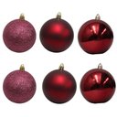 Ver imagem 1 de Bolinha de Natal Mix de Modelos C- 6 Peças 8cm- Vinho - Chibrali