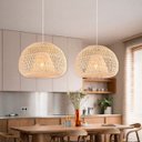 Ver imagem 1 de 2 Pendente Rattan Fibra Natural Artesanal Sala Fib07