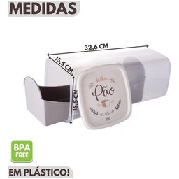 Porta Pão de Forma de Plástico Café da Manhã Retrô Plasútil Cor Cinza - 8