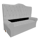 Ver imagem 1 de Conjunto Cabeceira King Size e Recamier Baú 198cm Calçadeira Estofado:corino Cinza Claro