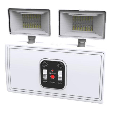 Luminária de Emergência 2 Faróis 600lm 6500k Bivolt GALAXY LED