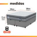 Ver imagem 3 de Cama Box Baú Queen Probel Molas Ensacadas Euro In 158x198x71cm Guarda Costas Stone Branco/Cinza