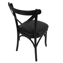 Cadeira Katrina Assento Estofado G em Corino Preto - 3