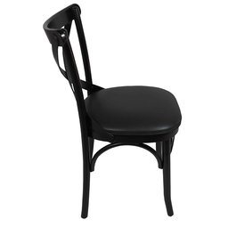 Cadeira Katrina Assento Estofado G em Corino Preto - 2