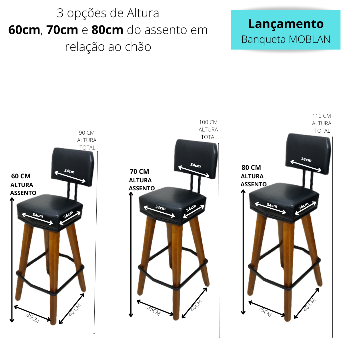 Conjunto 2 Banquetas Estilo Industrial para Cozinha Bancada Área Gourmet - 6