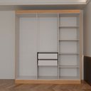 Ver imagem 6 de Guarda-Roupa Casal Albuquerque 6 Portas 2 Gavetas 100% MDF com Espelho Cinamomo/Off White - Panorama