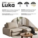 Ver imagem 3 de Sofá Luka 3 Lugares Retrátil 2.10m sem Caixa Molas Ensacadas para Sala Moderno Design Chic - Palha