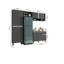 Ver imagem 3 de Cozinha Modulada Completa Vanessa com 9 Portas Cinza Fosco AJL