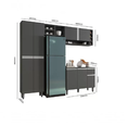 Ver imagem 3 de Cozinha Modulada Completa Vanessa com 9 Portas Cinza Fosco AJL