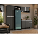Ver imagem 1 de Cozinha Modulada Completa Vanessa com 9 Portas Cinza Fosco AJL