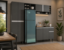 Ver imagem 1 de Cozinha Modulada Completa Vanessa com 9 Portas Cinza Fosco AJL