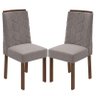 Cadeira para Mesa de Jantar Astrid kit 02 Peças Veludo Liso Capuccino Imbuia Clean – Lopas - 1