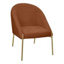 Ver imagem 1 de Banqueta Poltrona Lua Pé Metal Bouclê Ideal para Sala Penteadeira ou Salão:terracota