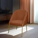Ver imagem 5 de Banqueta Poltrona Lua Pé Metal Bouclê Ideal para Sala Penteadeira ou Salão:terracota