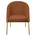 Ver imagem 2 de Banqueta Poltrona Lua Pé Metal Bouclê Ideal para Sala Penteadeira ou Salão:terracota