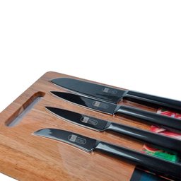 Tábua de Corte com 4 Facas em Aço Inox Black James F 1200-055 - 6 Tábua de Corte com 4 Facas em Aço Inox Black James F 1200-055 - 6