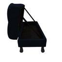 Ver imagem 2 de Recamier Baú Luis Xv Capitonê Retrô 160cm Suede Azul Marinho Pés Madeira Ms Decor