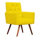 Ver imagem 4 de Kit Namoradeira + 2 Poltronas Decorativa Nina Capitonê Suede Amarelo - Dominic Decor