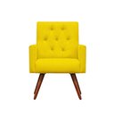Ver imagem 2 de Kit Namoradeira + 2 Poltronas Decorativa Nina Capitonê Suede Amarelo - Dominic Decor
