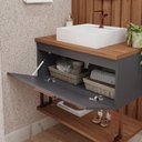 Ver imagem 2 de Gabinete de Banheiro Duna com Cuba 80cm Titanium/freijo - Mgm