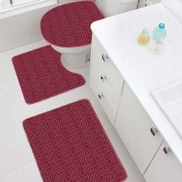 Jogo Tapete de Banheiro 3 Peças Merlot Cristal Jolitex - 2 Jogo Tapete de Banheiro 3 Peças Merlot Cristal Jolitex - 2