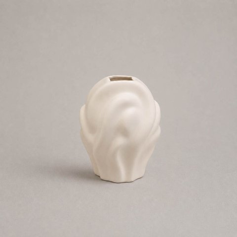 Vaso Ártico Pequeno Vaso Decorativo de Cerâmica para Sala e Mesa Off White