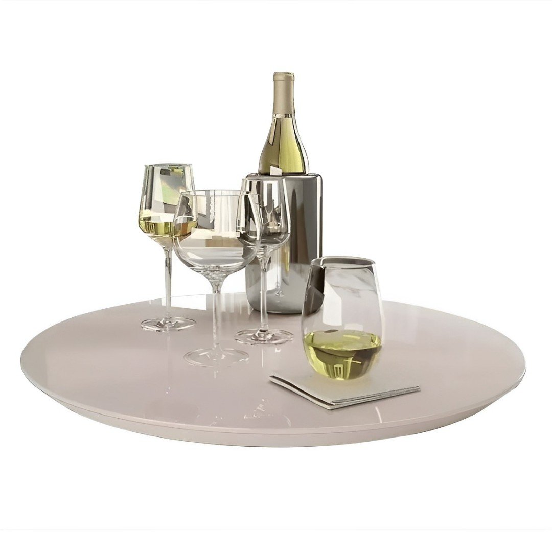 Prato Giratório para Mesa Laqueado e Vidro 50 Cm e 60 Centímetros Sala de Jantar:off White/50 Cm