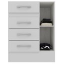 Ver imagem 6 de Quarto Infantil com Cômoda 4 Gavetas e 1 Porta Guarda-Roupa 4 Portas e 2 Gavetas Ninho Branco
