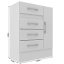 Ver imagem 3 de Quarto Infantil com Cômoda 4 Gavetas e 1 Porta Guarda-Roupa 4 Portas e 2 Gavetas Ninho Branco
