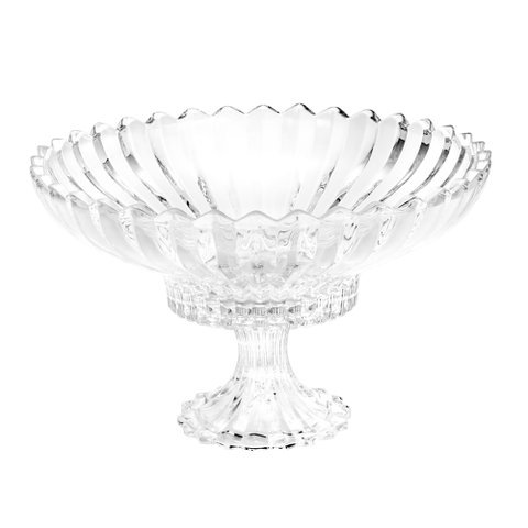 Centro de Mesa de Cristal com Pé Geneva 32cm X 21cm - Wolff