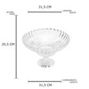 Ver imagem 2 de Centro de Mesa de Cristal com Pé Geneva 32cm X 21cm - Wolff