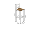 Ver imagem 5 de Mesa Bancada Madeira Maciça 3 Nichos na Lateral com 4 Banquetas–santurini Branco / Cera Castanho
