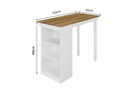 Ver imagem 4 de Mesa Bancada Madeira Maciça 3 Nichos na Lateral com 4 Banquetas–santurini Branco / Cera Castanho