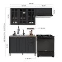 Ver imagem 4 de Armário de Cozinha Modulada Compacta Fidelitá Nara 100% MDF 3 Peças 200cm 8 Portas 2 Gavetas sem