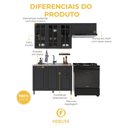 Ver imagem 5 de Armário de Cozinha Modulada Compacta Fidelitá Nara 100% MDF 3 Peças 200cm 8 Portas 2 Gavetas sem