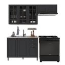 Ver imagem 2 de Armário de Cozinha Modulada Compacta Fidelitá Nara 100% MDF 3 Peças 200cm 8 Portas 2 Gavetas sem