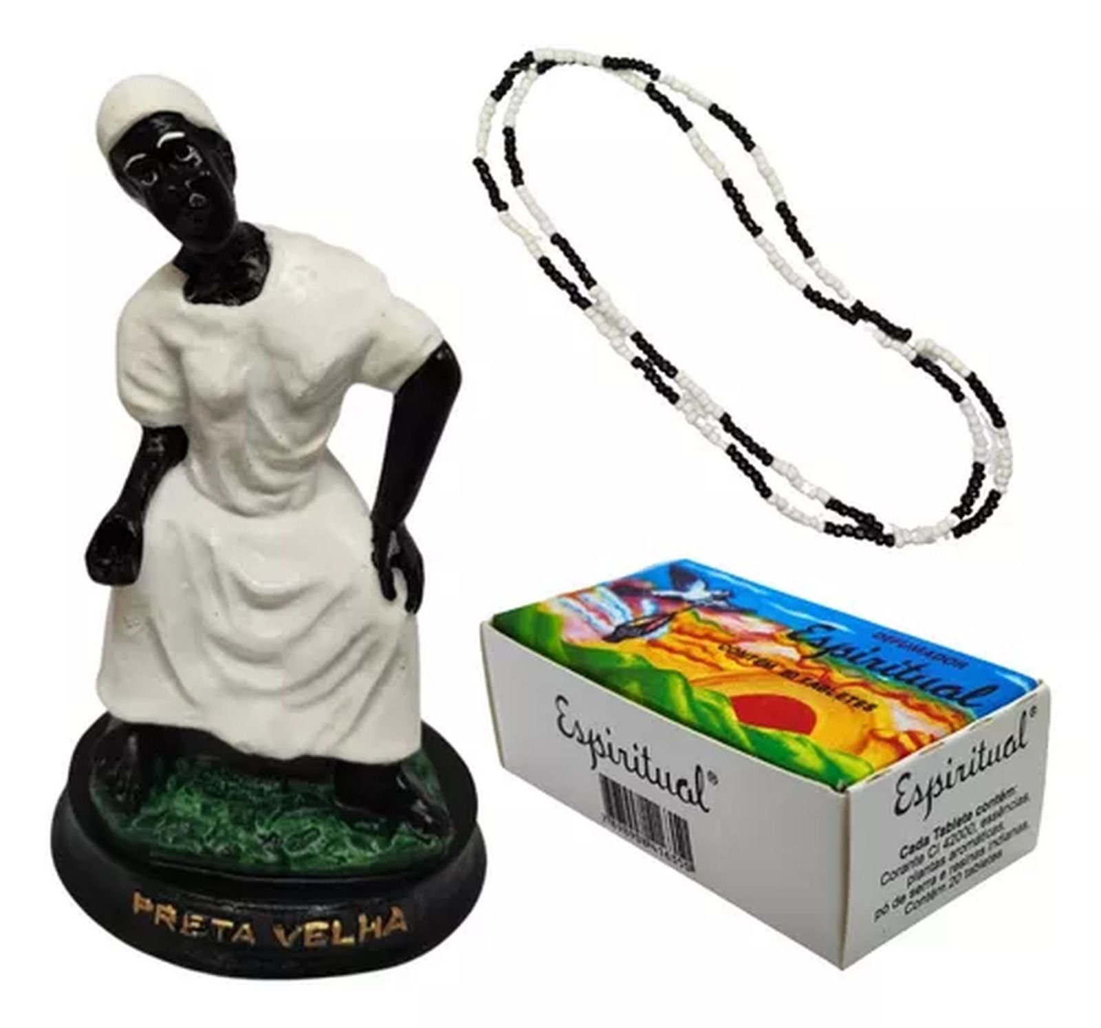 Kit Defumador Espiritual + Imagem Resina Orixá 15 Cm + Guia - 1