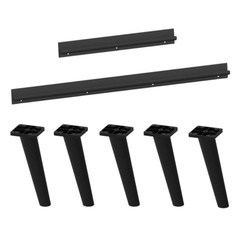 Kit 2 Puxadores com 5 Pés Palito Retrô para Balcão Cozinha 105cm Veneza Multimóveis Mp2306 Preto
