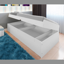 Ver imagem 2 de Cama Camila Solteiro Baú Branco sem Colchão Framar Móveis:branco