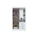 Ver imagem 5 de Guarda Roupa Solteiro 2 Portas e 3 Gavetas C- Espelho e Pés Briz B64 Branco - Henn