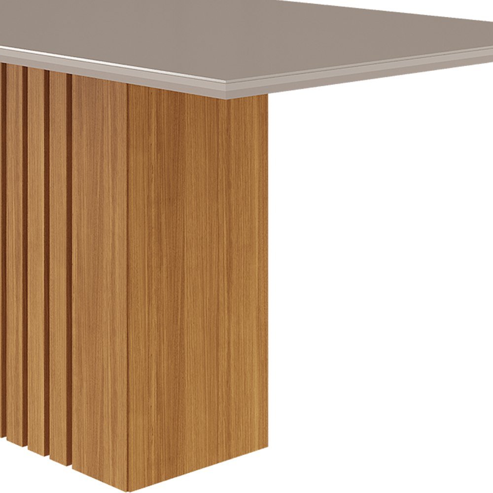 Mesa de Jantar Ana Nature com Vidro Off White 130x80 Cimol - 4