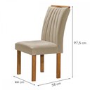 Ver imagem 3 de Mesa de Jantar 6 Lugares Kyra/Arizona com Vidro Cinamomo/Off White/Suede Cru - Cel Móveis