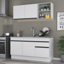 Ver imagem 3 de Armário de Cozinha Compacta 150cm com Rodapé Veneza Multimóveis V2114 Branco/Preto