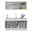 Ver imagem 6 de Armário de Cozinha Compacta 150cm com Rodapé Veneza Multimóveis V2114 Branco/Preto